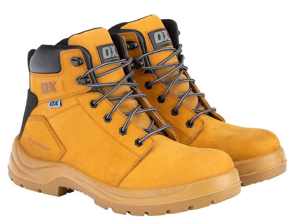 OX Attitude Honey Nubuck Leather Safety Boots - Steel Toe Caps